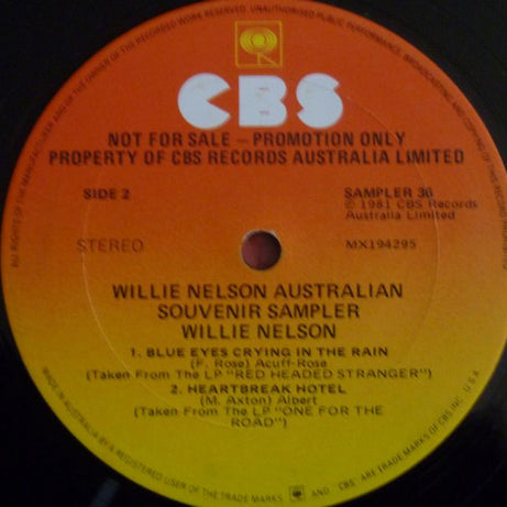 Willie Nelson : Australian Tour Souvenir Sampler (12", EP, Promo, Smplr)