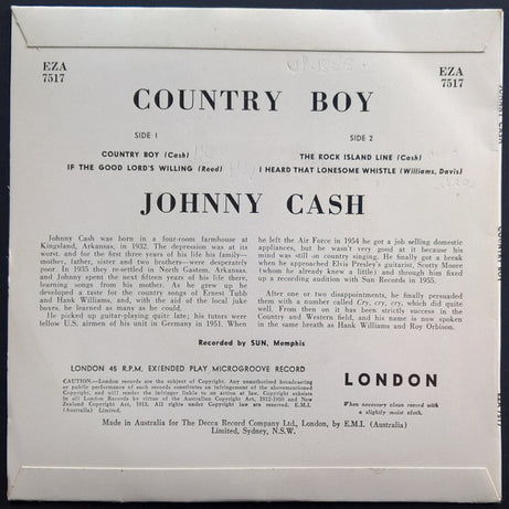 Johnny Cash : Country Boy (7", EP)
