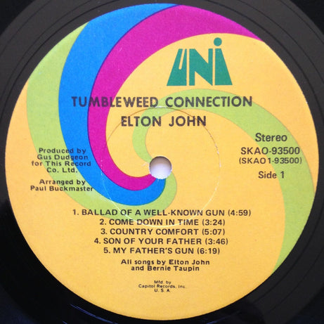 Elton John : Tumbleweed Connection (LP, Album, Club)