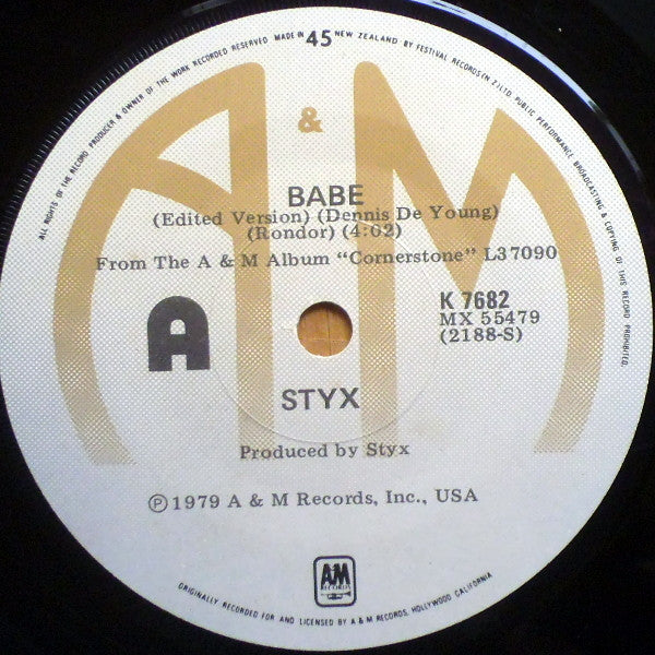 Styx : Babe (7", Single)