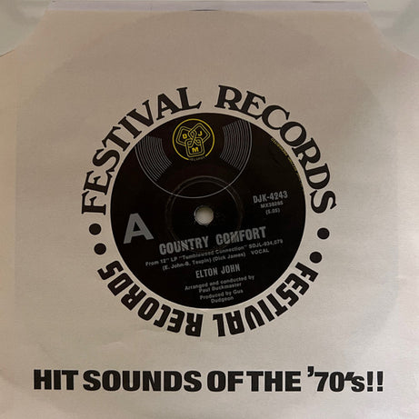 Elton John : Country Comfort (7", Single)