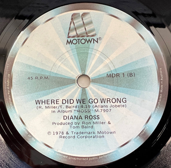 Diana Ross : My Old Piano (7", Single)