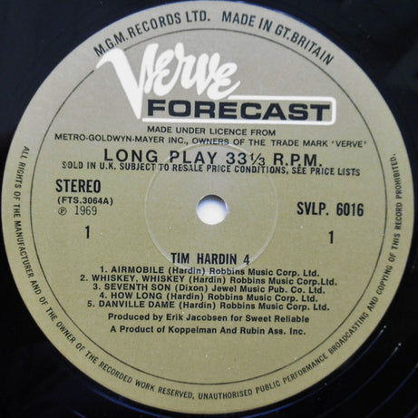 Tim Hardin : Tim Hardin 4 (LP, Album)