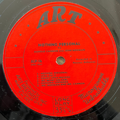 Harold Cannon And John Norman (5) : Nothing Personal: An Inaccurate Exposé Of Life In Nassau (LP, Album)