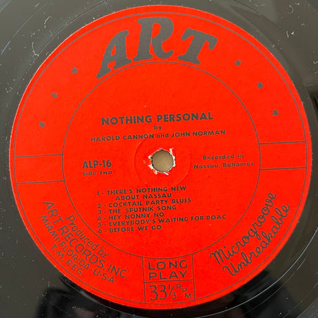 Harold Cannon And John Norman (5) : Nothing Personal: An Inaccurate Exposé Of Life In Nassau (LP, Album)