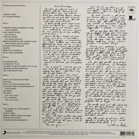 Johnny Cash : At Folsom Prison (2xLP, Album, 180)