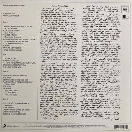 Johnny Cash : At Folsom Prison (2xLP, Album, RE, 180)
