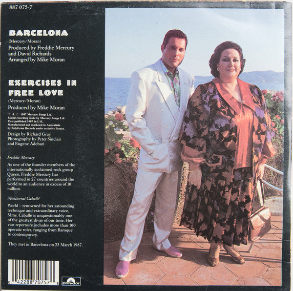 Freddie Mercury & Montserrat Caballé : Barcelona (7", Single, Pic)