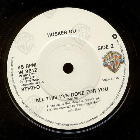 Hüsker Dü : Sorry Somehow (7", Single + 7", Single, Promo + Ltd)