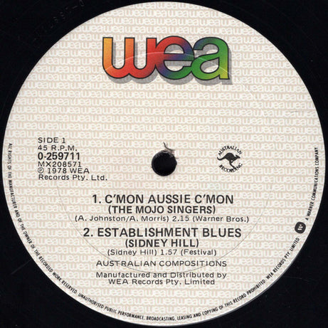 The Mojo Singers : C'mon Aussie C'mon (12", EP)