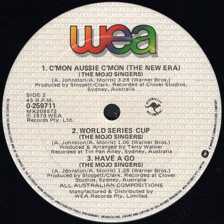 The Mojo Singers : C'mon Aussie C'mon (12", EP)