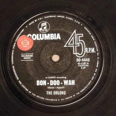 The Orlons : Bon-Doo-Wah (7", Single)