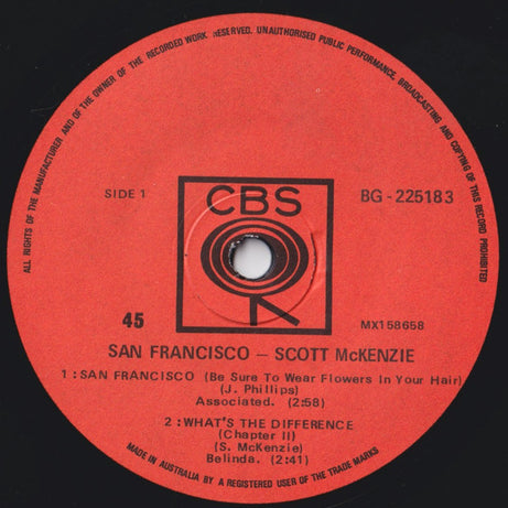 Scott McKenzie : San Francisco (7", EP)