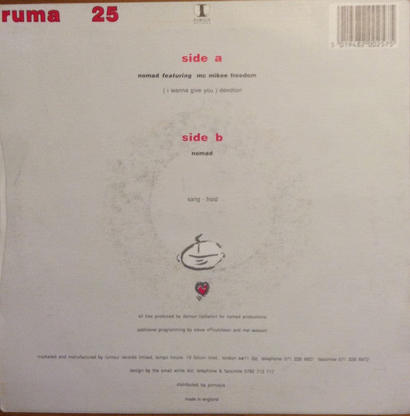 Nomad Featuring MC Mikee Freedom : (I Wanna Give You) Devotion (7", Single, Sil)