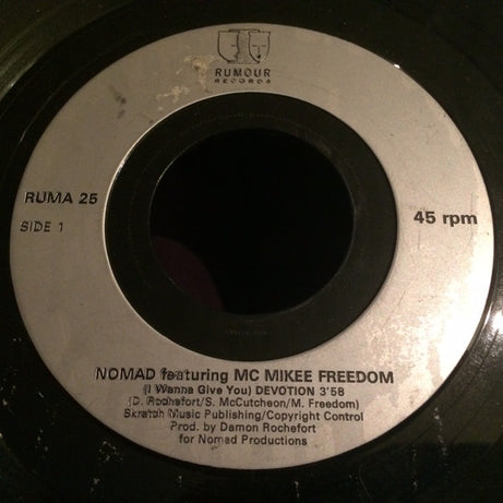 Nomad Featuring MC Mikee Freedom : (I Wanna Give You) Devotion (7", Single, Sil)
