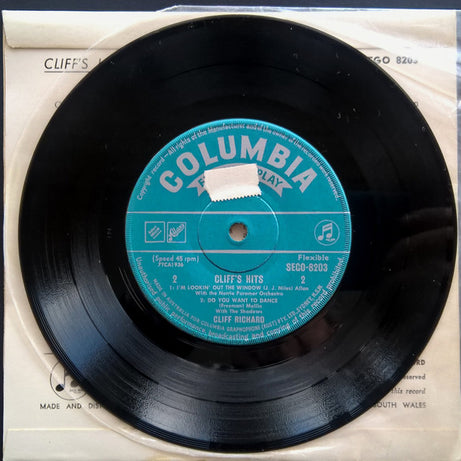 Cliff Richard : Cliff's Hits (7", EP)