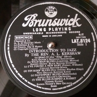 Rev. A. L. Kershaw : Introduction To Jazz (LP, Album, Mono)