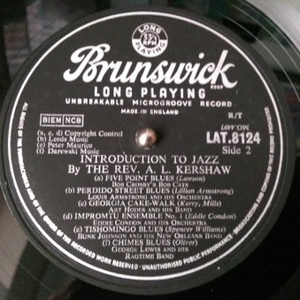 Rev. A. L. Kershaw : Introduction To Jazz (LP, Album, Mono)