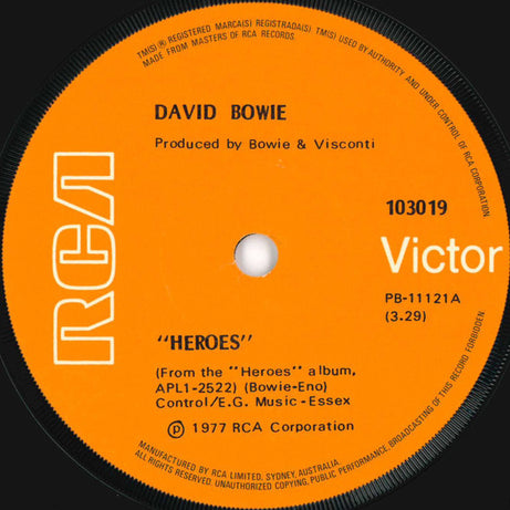 David Bowie : "Heroes" (7", Single)