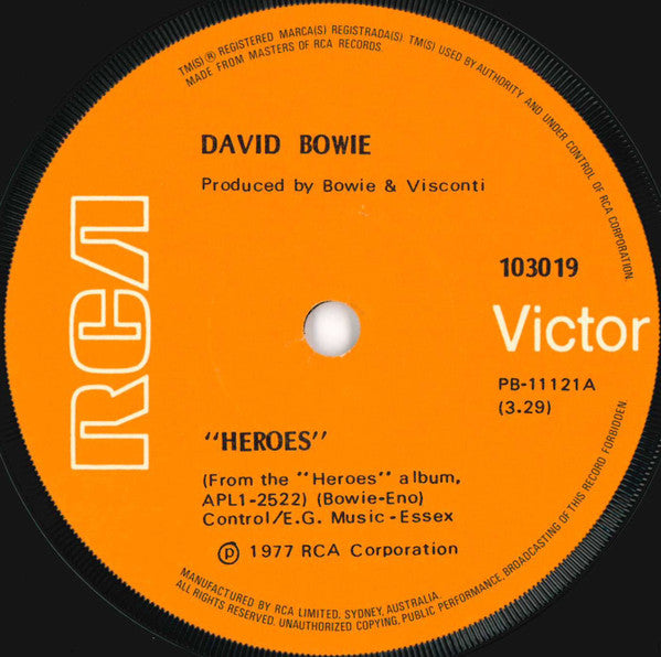 David Bowie : "Heroes" (7", Single)
