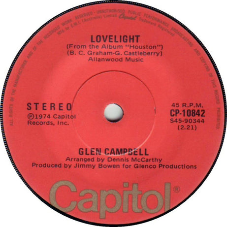 Glen Campbell : Rhinestone Cowboy (7", Single)