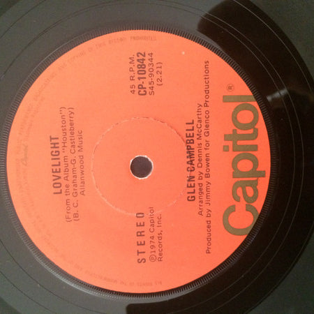 Glen Campbell : Rhinestone Cowboy (7", Single)