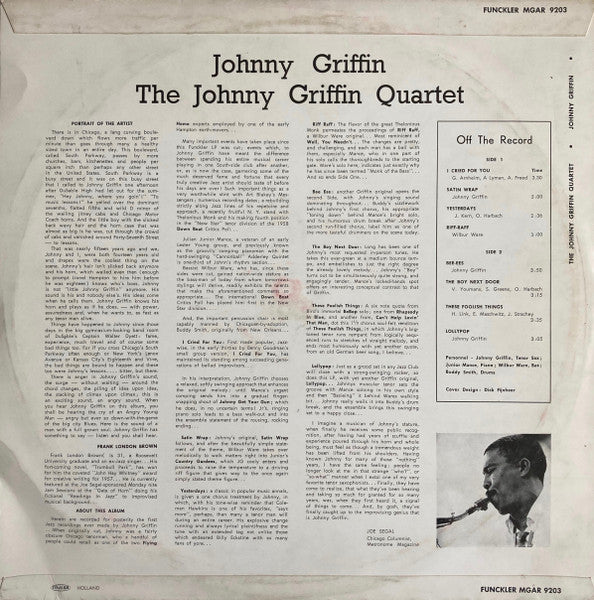 Johnny Griffin : The Johnny Griffin Quartet (LP, Album, Mono)