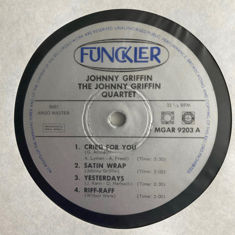 Johnny Griffin : The Johnny Griffin Quartet (LP, Album, Mono)