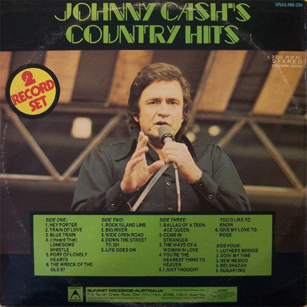 Johnny Cash And The Tennessee Two* : Johnny Cash's Country Hits (2xLP, Comp)
