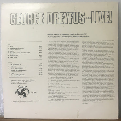 George Dreyfus : ..Live! (LP)