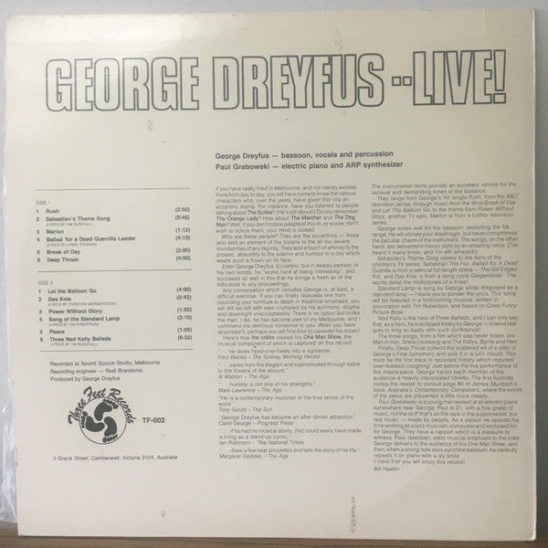 George Dreyfus : ..Live! (LP)
