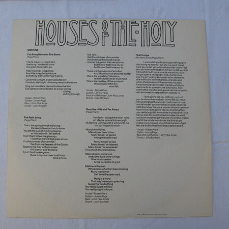 Led Zeppelin : Houses Of The Holy (LP, Album, Gat)