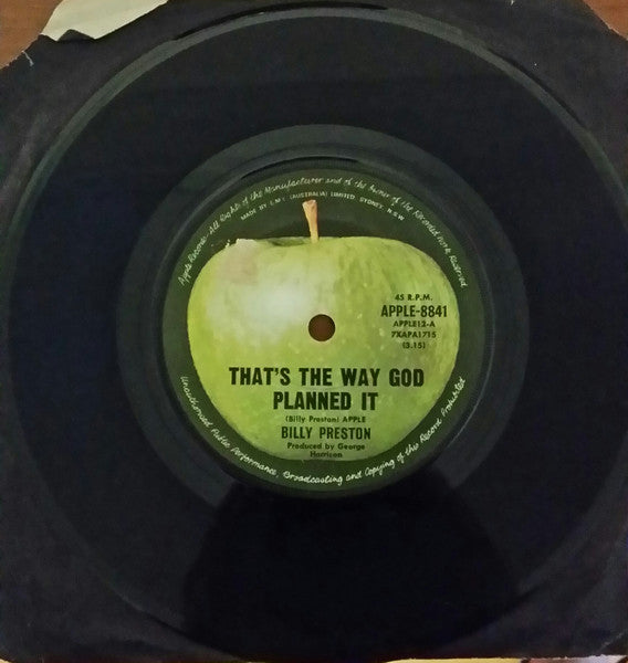 Billy Preston : That's The Way God Planned It (7", Single)
