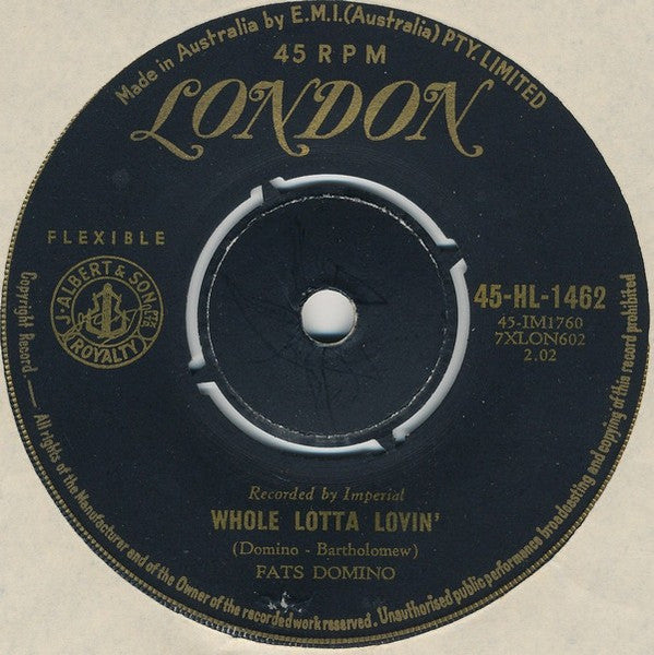 Fats Domino : Whole Lotta Loving / Coquette (7", Single)