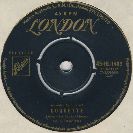 Fats Domino : Whole Lotta Loving / Coquette (7", Single)