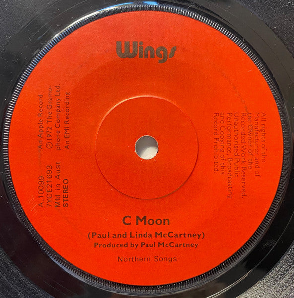 Wings (2) : Hi, Hi, Hi / C Moon (7", Single)