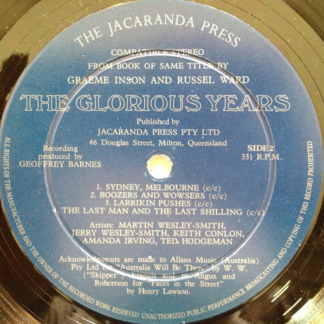 Various : The Glorious Years Of Australia Fair From The Birth Of The Bulletin To Versailles (LP, Album)