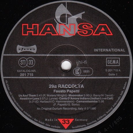 Fausto Papetti : 29a Raccolta (LP, Album)