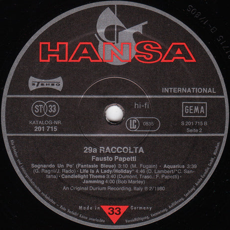 Fausto Papetti : 29a Raccolta (LP, Album)