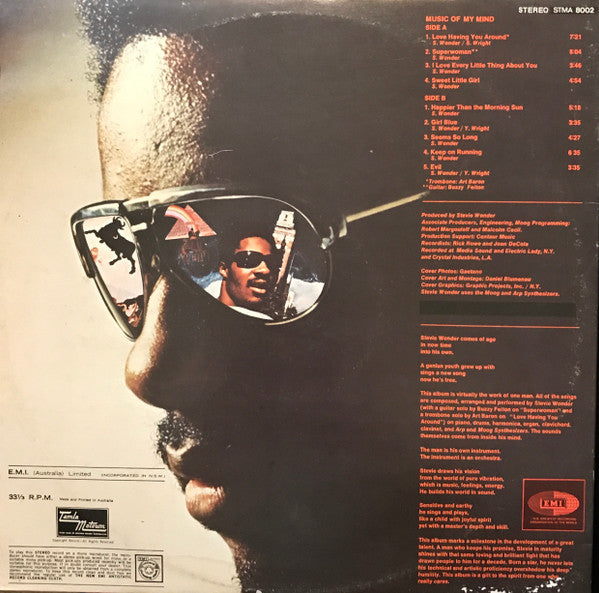 Stevie Wonder : Music Of My Mind (LP, Album, RE)