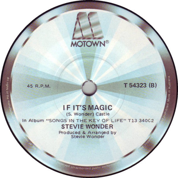 Stevie Wonder : Lately (7", Single)