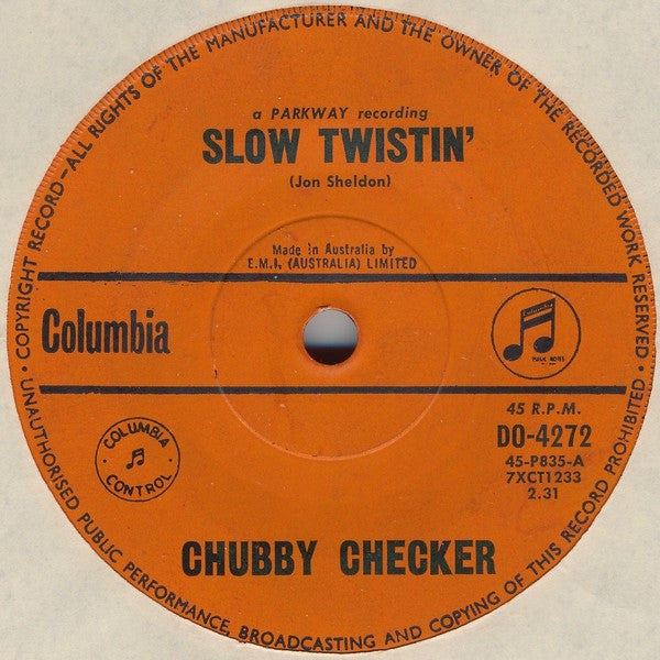 Chubby Checker : Slow Twistin' / La Paloma Twist (7", Single)