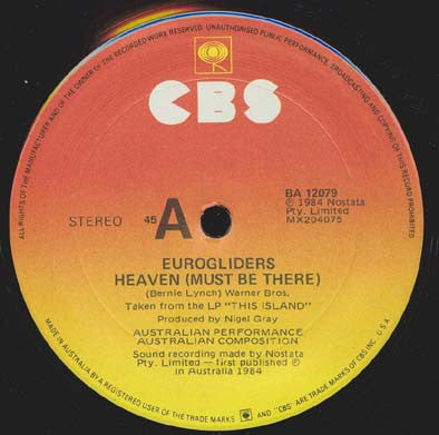 Eurogliders : Heaven (Must Be There) (12", Single, Pic)