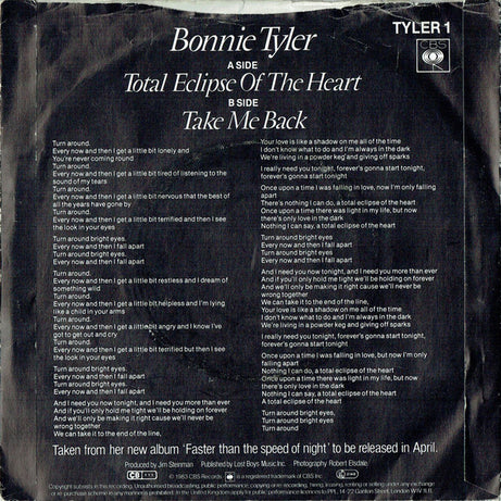 Bonnie Tyler : Total Eclipse Of The Heart (7", Single, Pap)