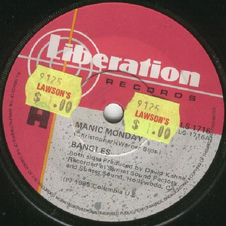 Bangles : Manic Monday (7", Single)