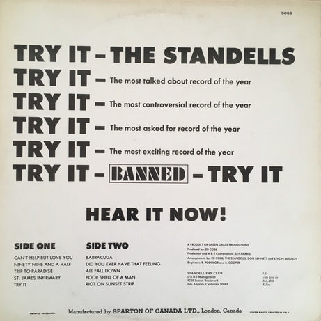 The Standells : Try It (LP, Album)