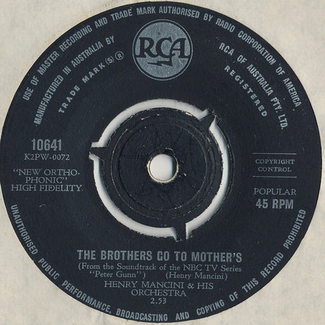 Henry Mancini And His Orchestra : Peter Gunn (7", Single)