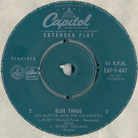 Les Baxter & His Orchestra : Blue Tango (7", EP)