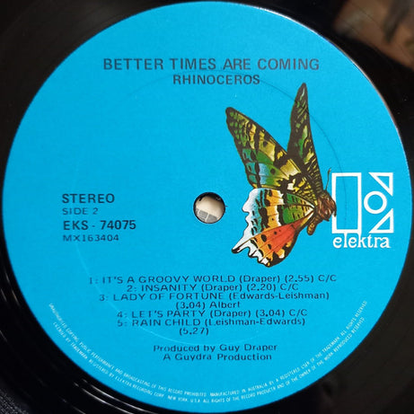 Rhinoceros (2) : Better Times Are Coming (LP, Album)