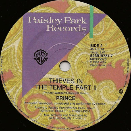 Prince : Thieves In The Temple (7", Single)